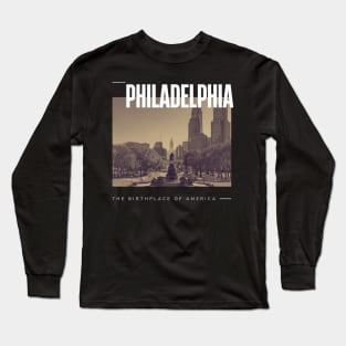 Philadelphia cityscape Long Sleeve T-Shirt